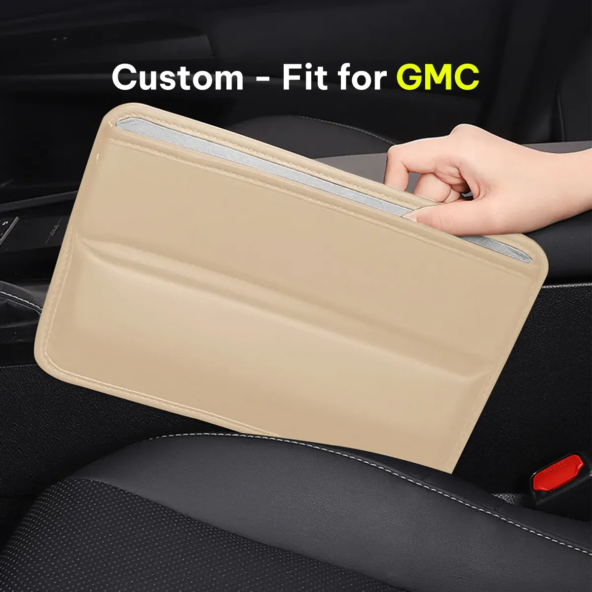 Car Seat Gap Filler Organizer, Custom-Fit For Car, Multifunctional PU Leather Console Side Pocket Organizer for Cellphones, Cards, Wallets, Keys WAWQ226