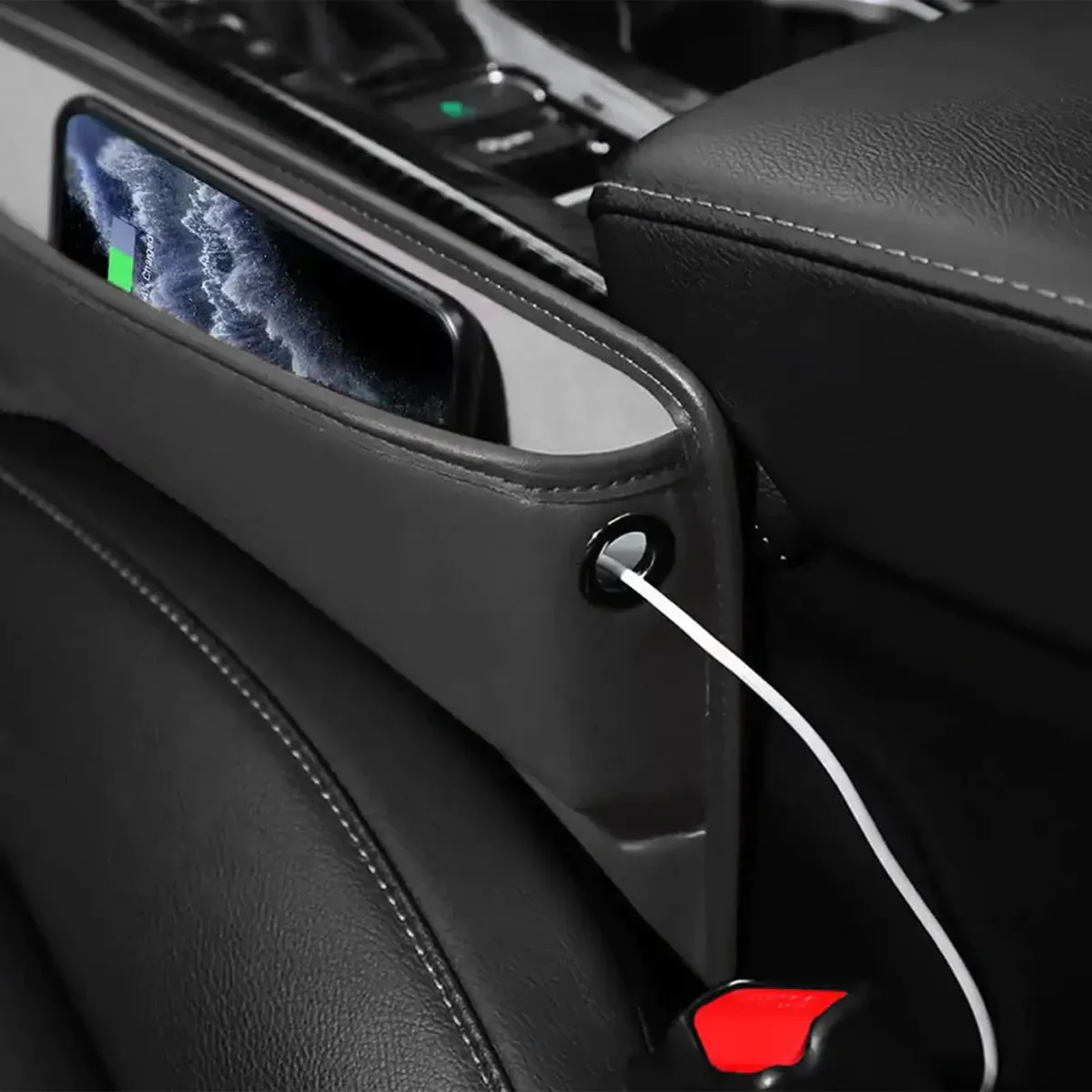 Car Seat Gap Filler Organizer, Custom-Fit For Car, Multifunctional PU Leather Console Side Pocket Organizer for Cellphones, Cards, Wallets, Keys WAWQ226