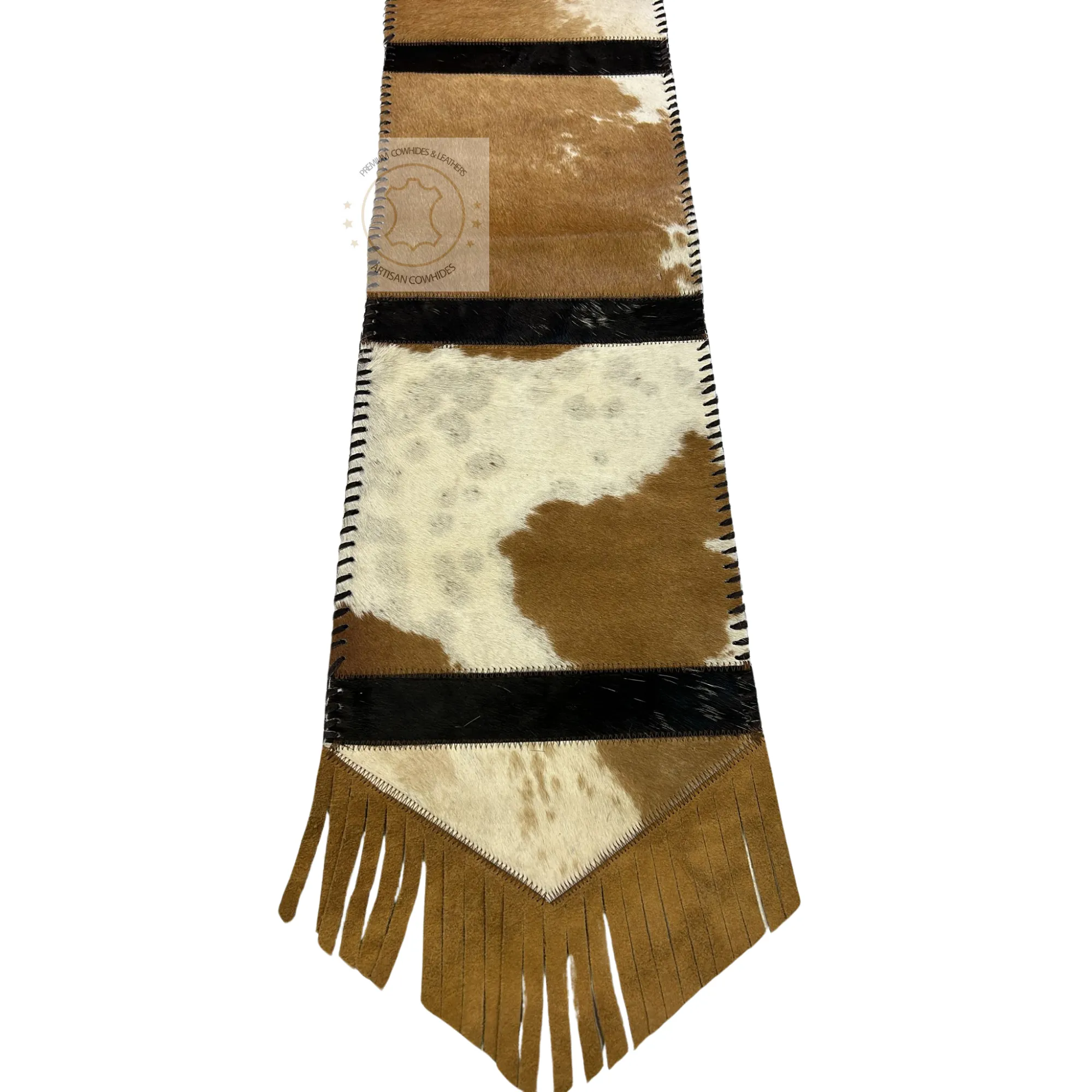Caramel color Cowhide Table Runner - 8ft -  Table Decor Runner