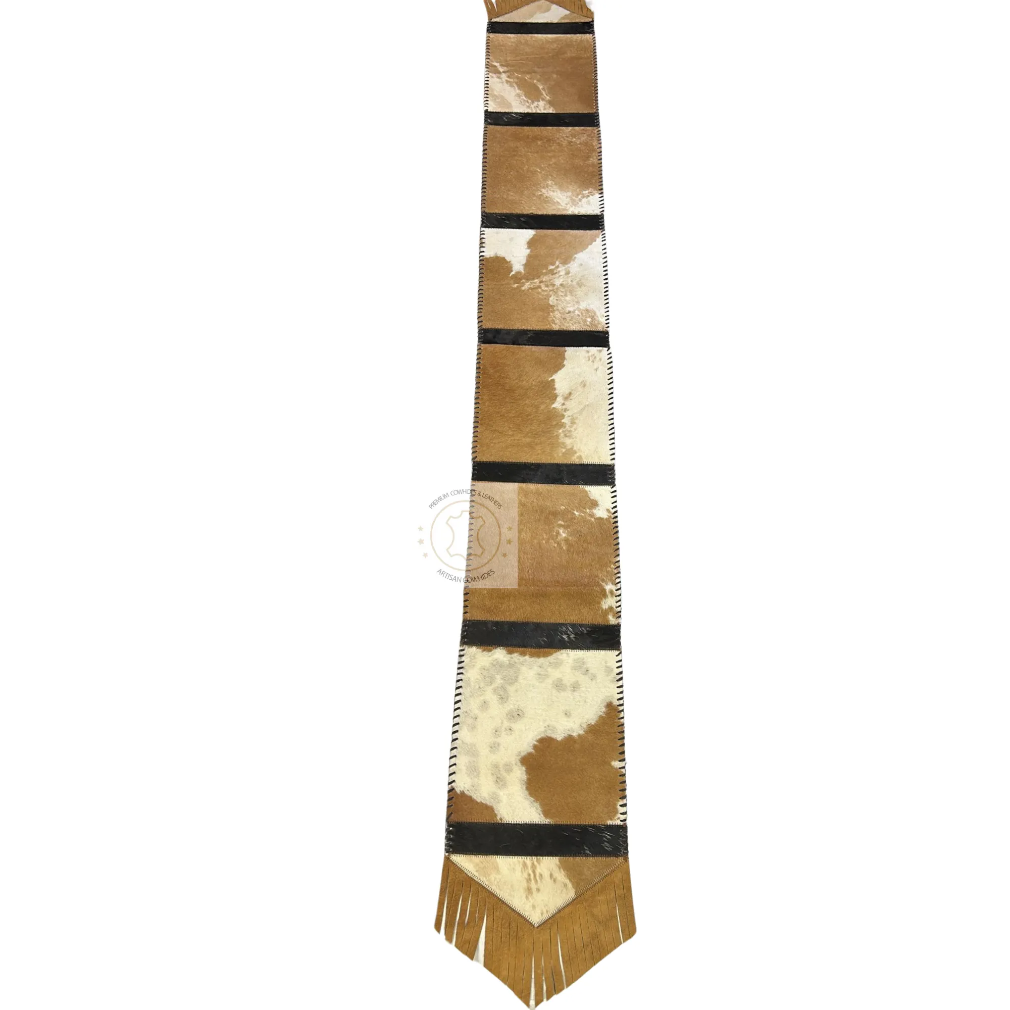 Caramel color Cowhide Table Runner - 8ft -  Table Decor Runner