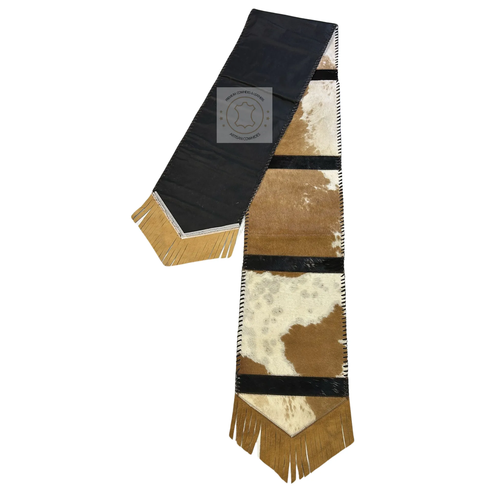Caramel color Cowhide Table Runner - 8ft -  Table Decor Runner