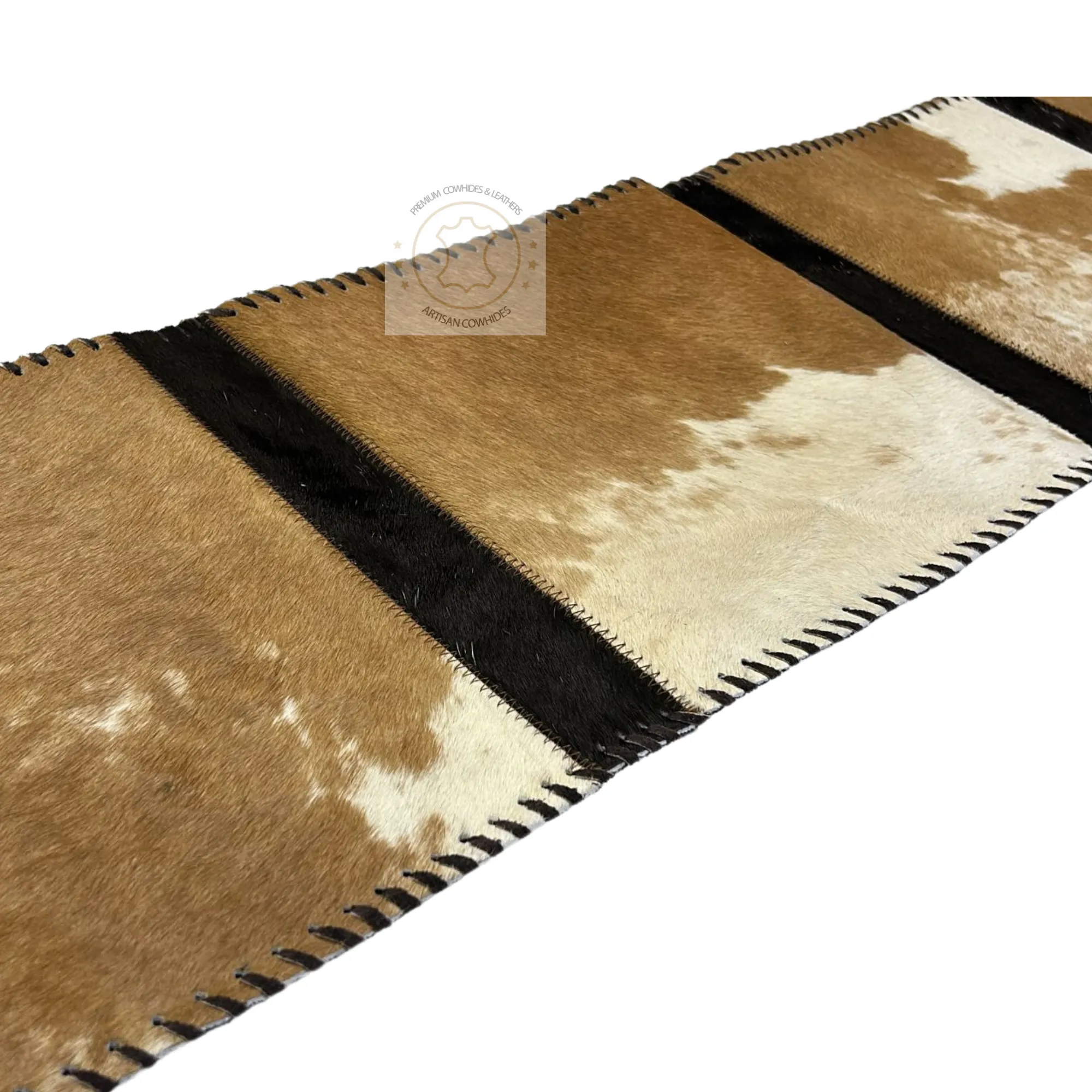 Caramel color Cowhide Table Runner - 8ft -  Table Decor Runner