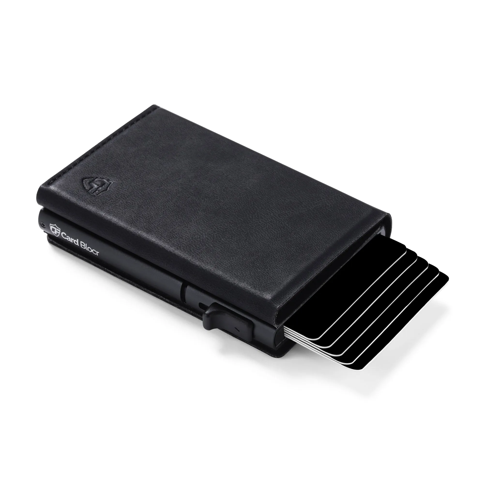 Card Blocr Slim RFID Blocking Credit Card Wallet Black PU Leather