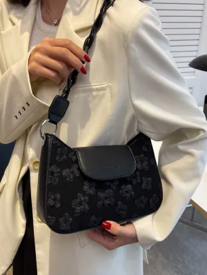 Casual Floral Graphic Braided Strap Shoulder Bag