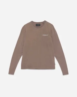 Casual Long Sleeve Tee - Faded Brown