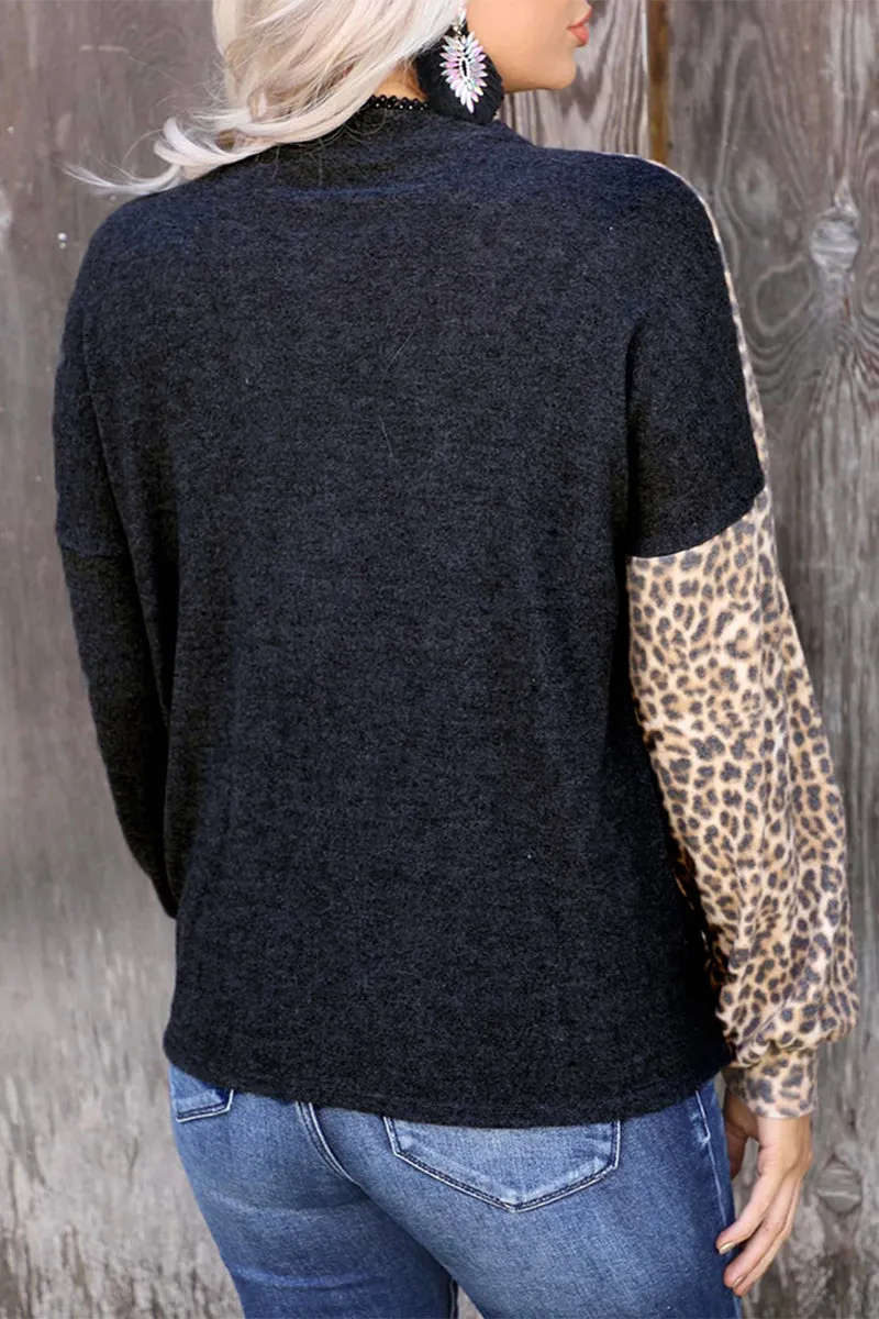 Casual Street Leopard Printing V Neck Tops