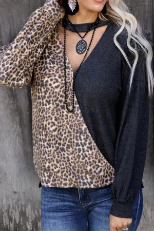 Casual Street Leopard Printing V Neck Tops