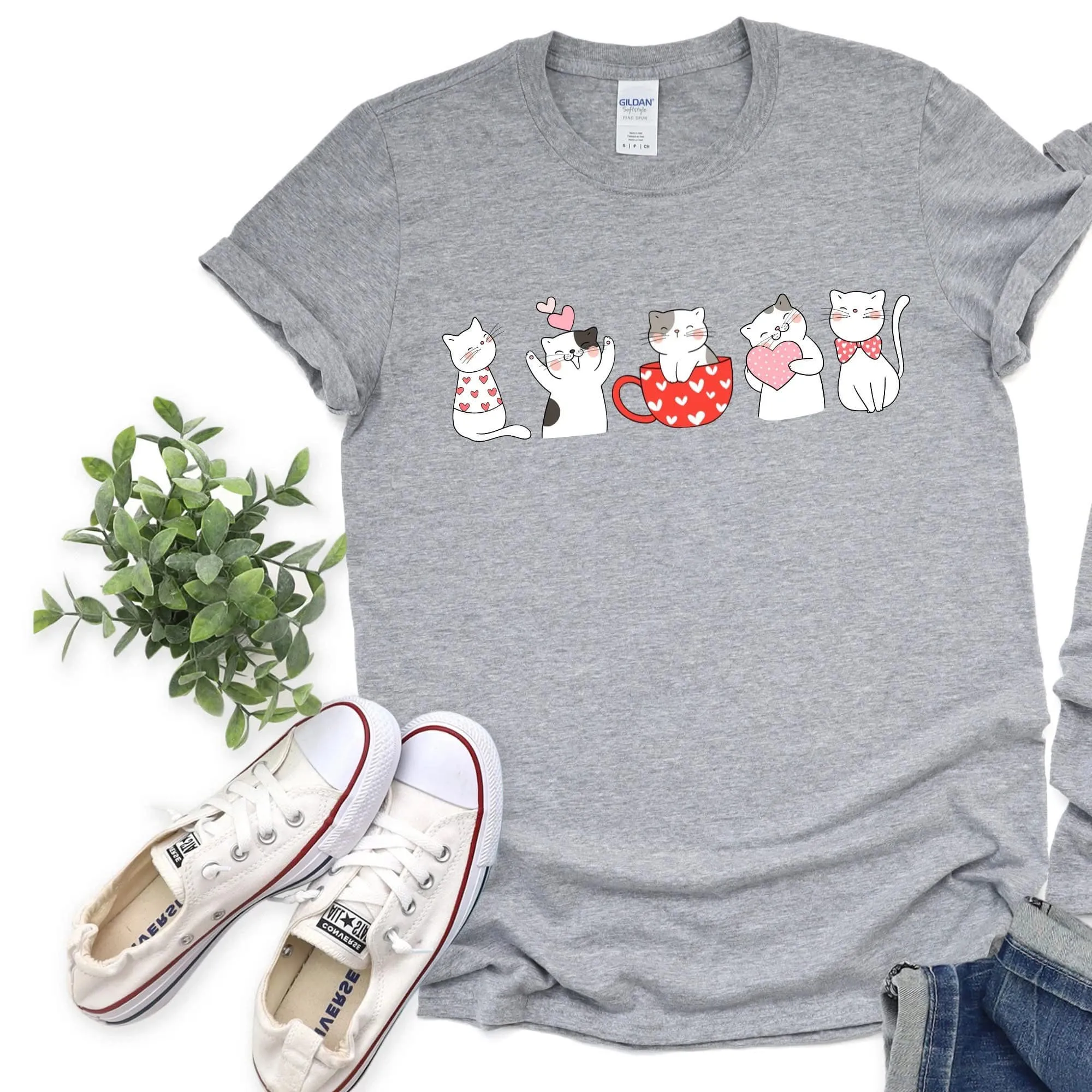 Cat Hearts Graphic Tee