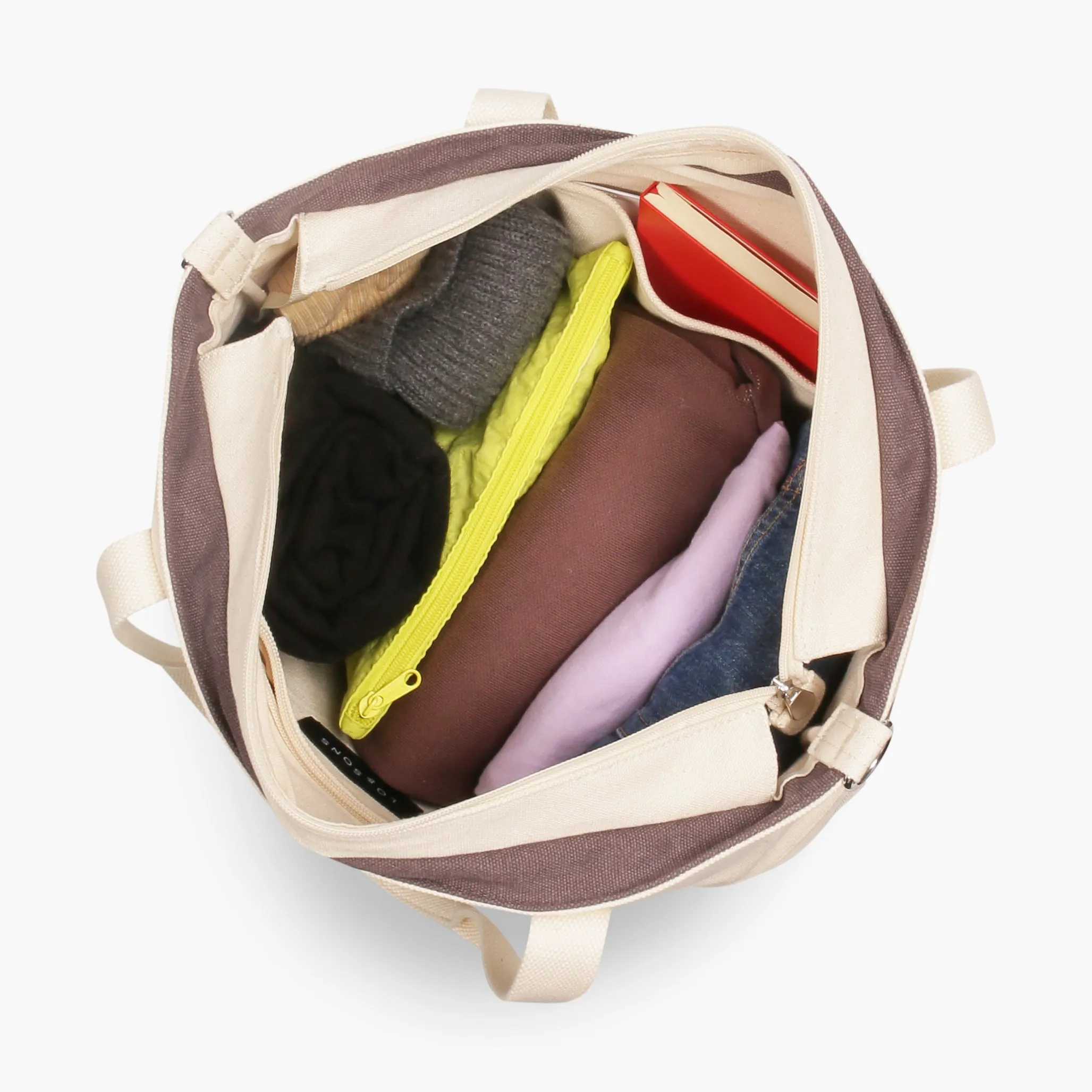 Catalina Deluxe Tote - Eco Friendly Canvas - Thistle Colorblock