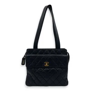 CC Blue Tote Bag in Caviar Leather, Gold hardware