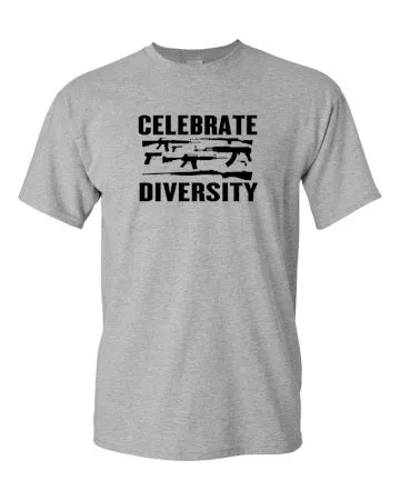 Celebrate Diversity Funny Gun Rights T Shirt 2nd Amendment Hunting Tee