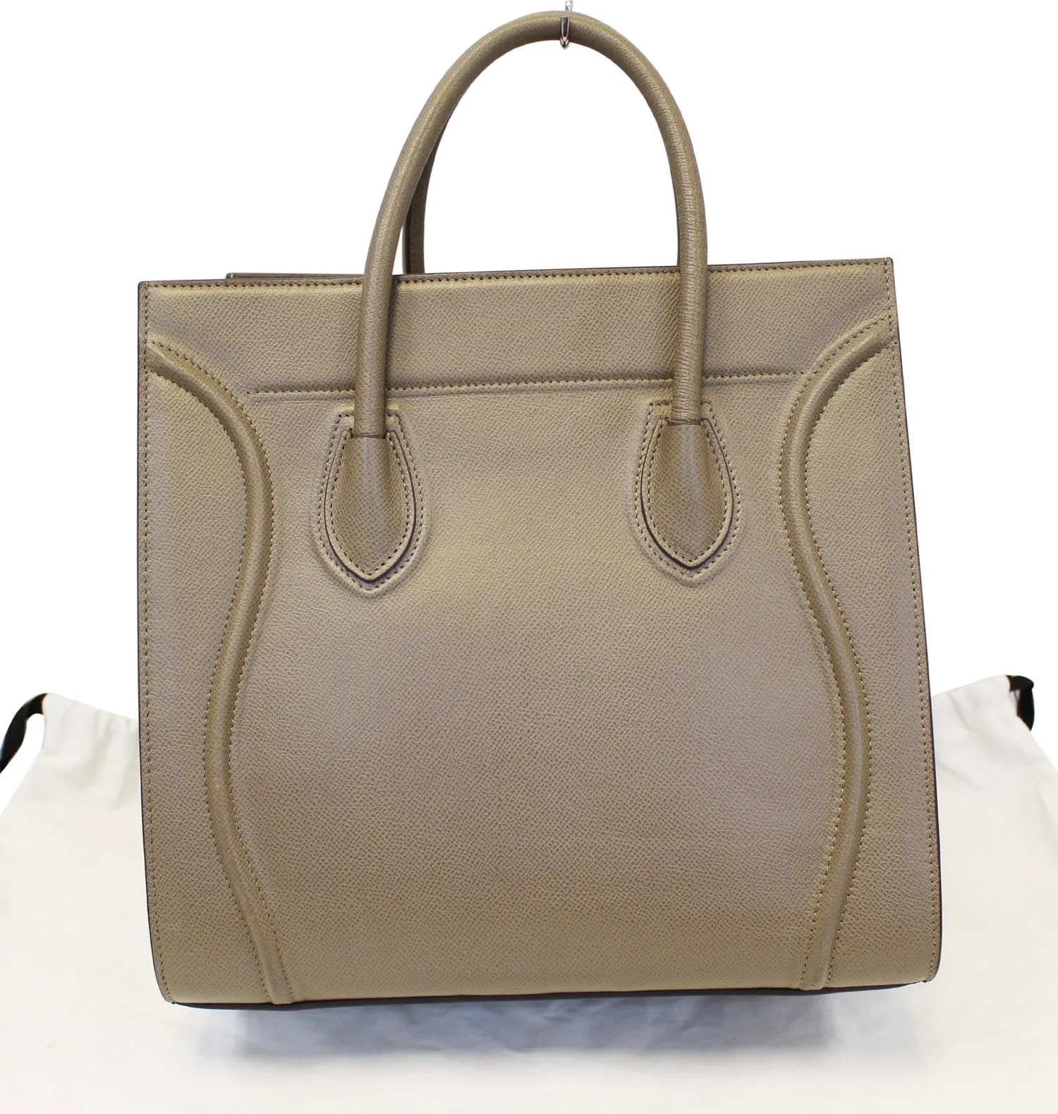 CELINE Taupe Grained Calfskin Leather Large Phantom Luggage Tote Bag