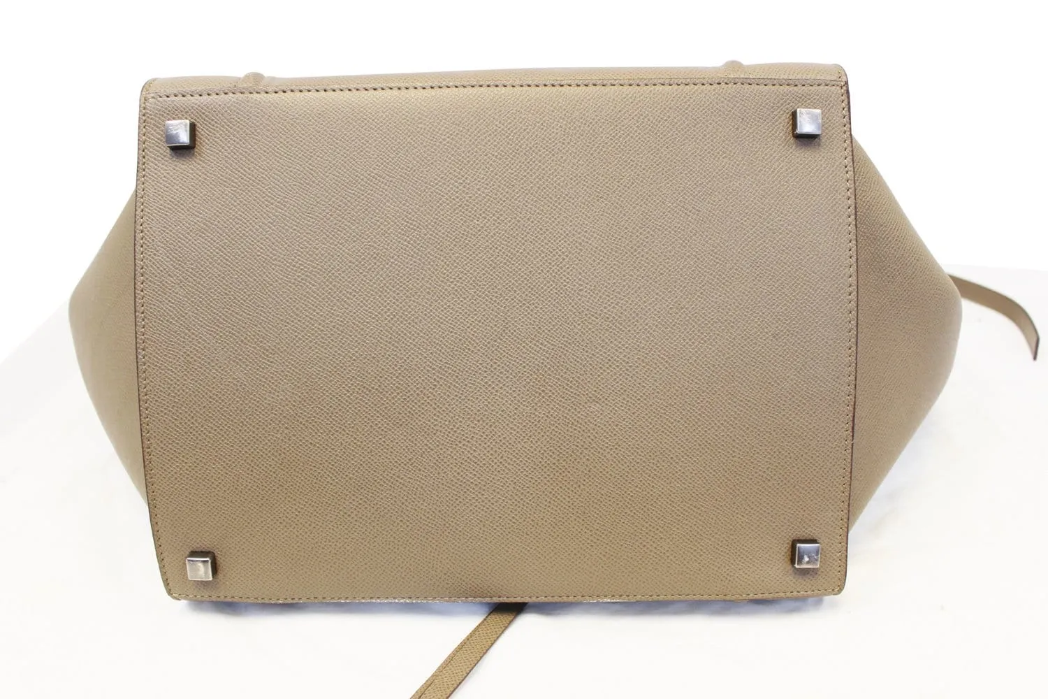 CELINE Taupe Grained Calfskin Leather Large Phantom Luggage Tote Bag