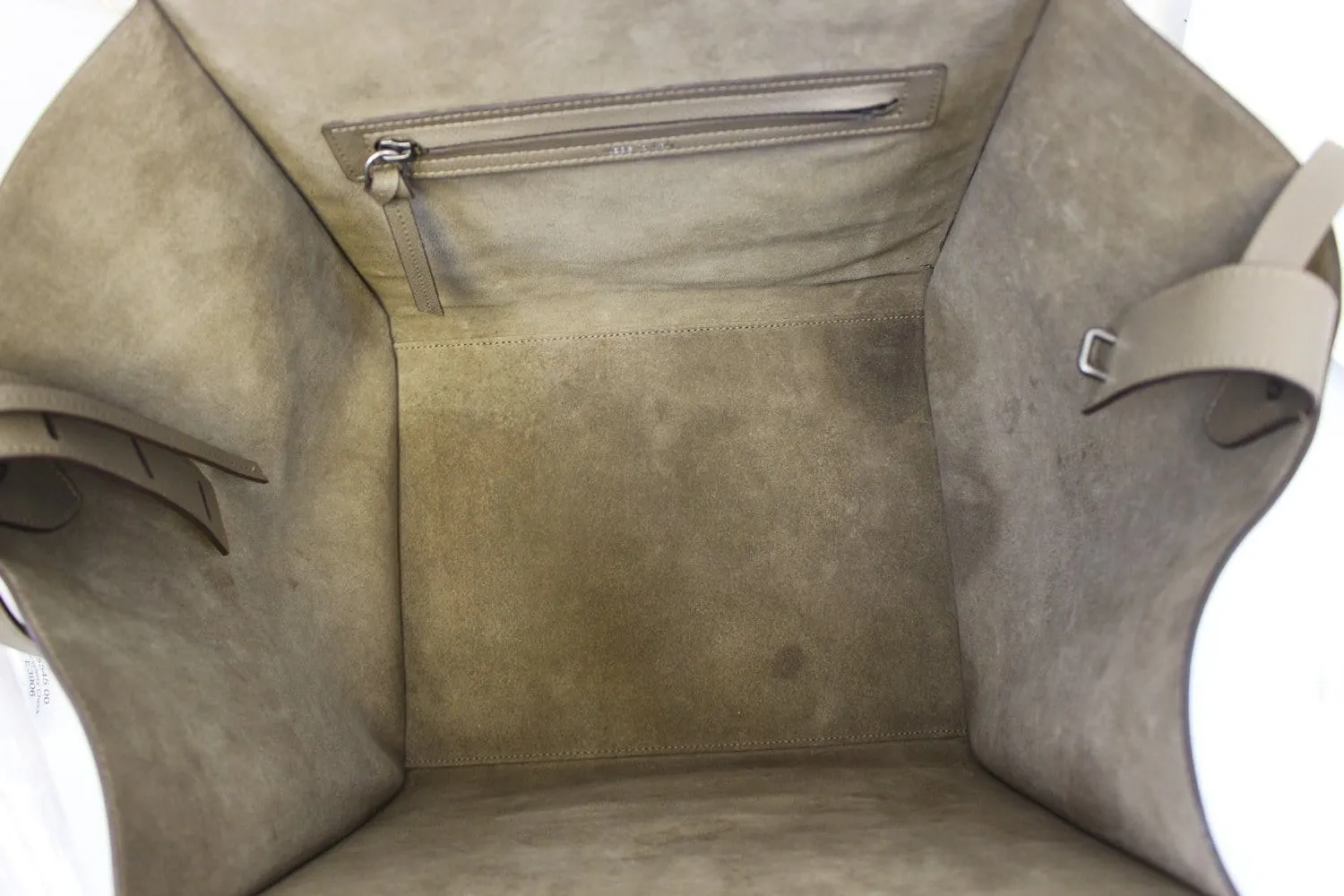 CELINE Taupe Grained Calfskin Leather Large Phantom Luggage Tote Bag