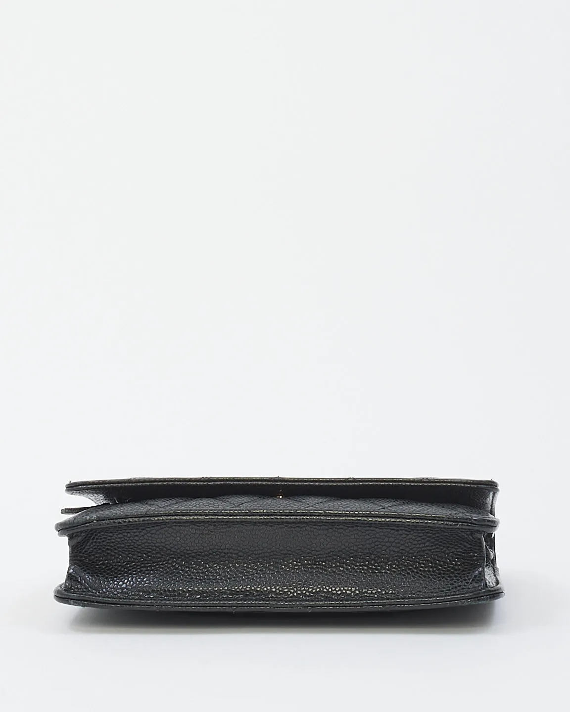 Chanel Black Caviar Leather Wallet On Chain with Gold Hardware