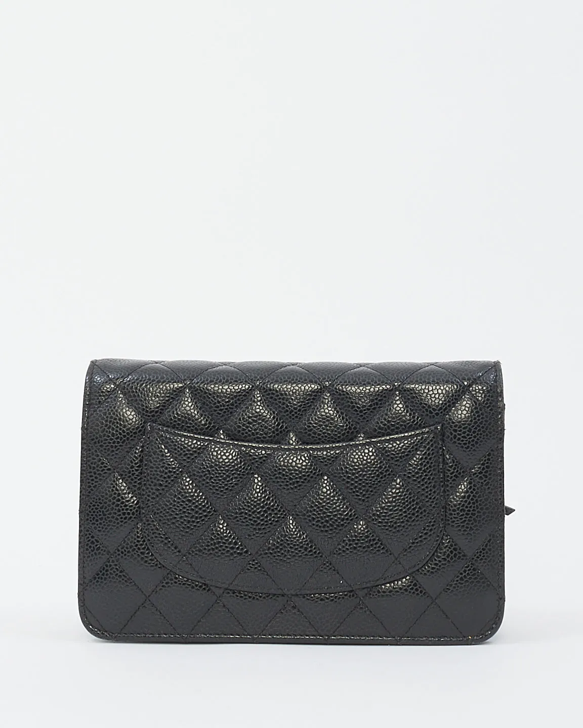 Chanel Black Caviar Leather Wallet On Chain with Gold Hardware