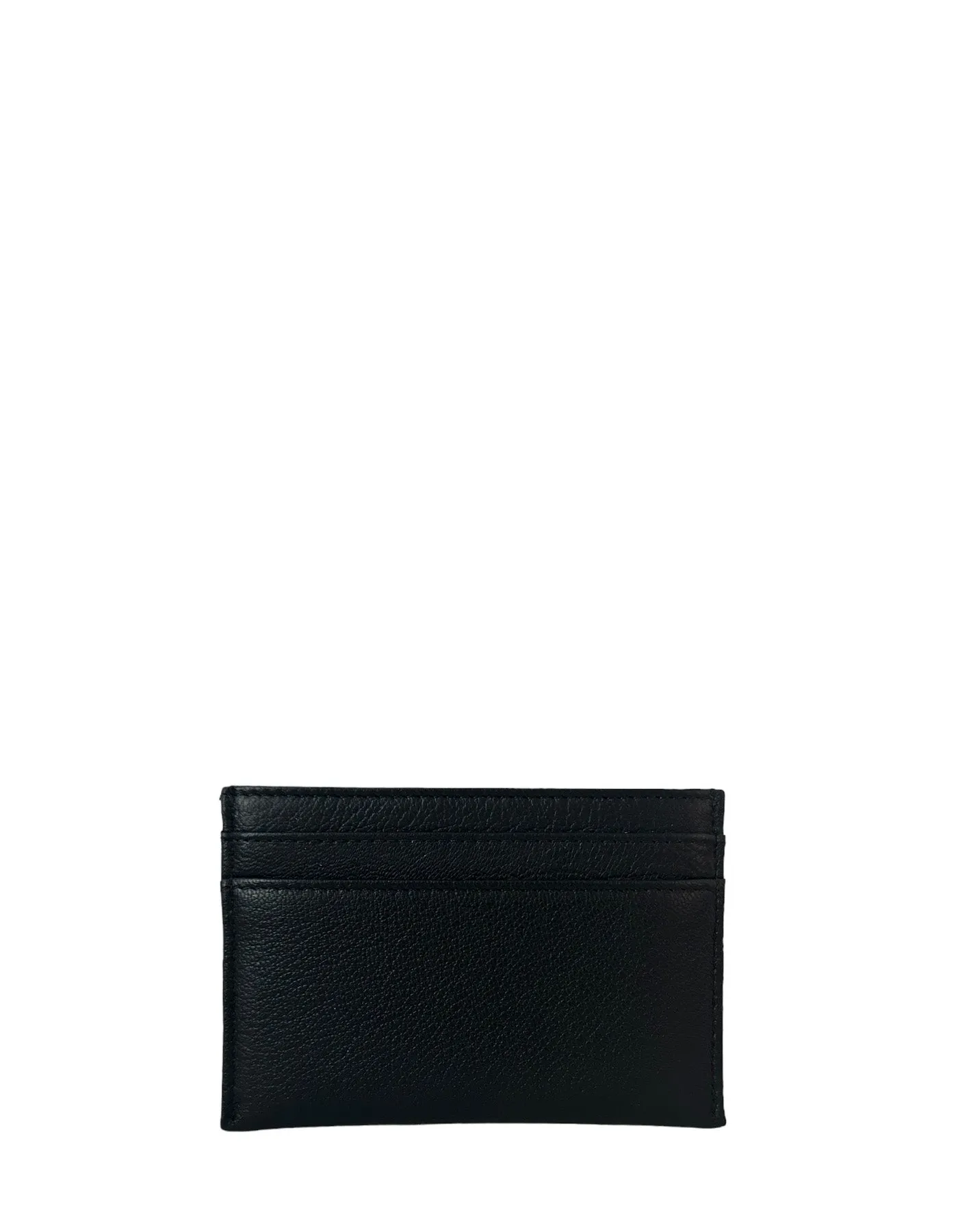 Chanel Black Goatskin CC Camellia Card Holder