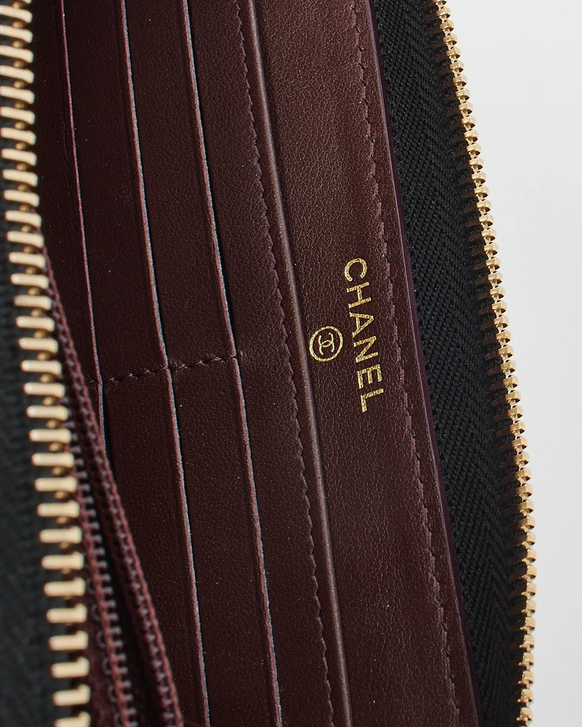 Chanel Black Quilted Caviar Classic Long Zipped Wallet