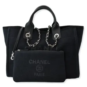 CHANEL Deauville Shopping Tote Bag Black