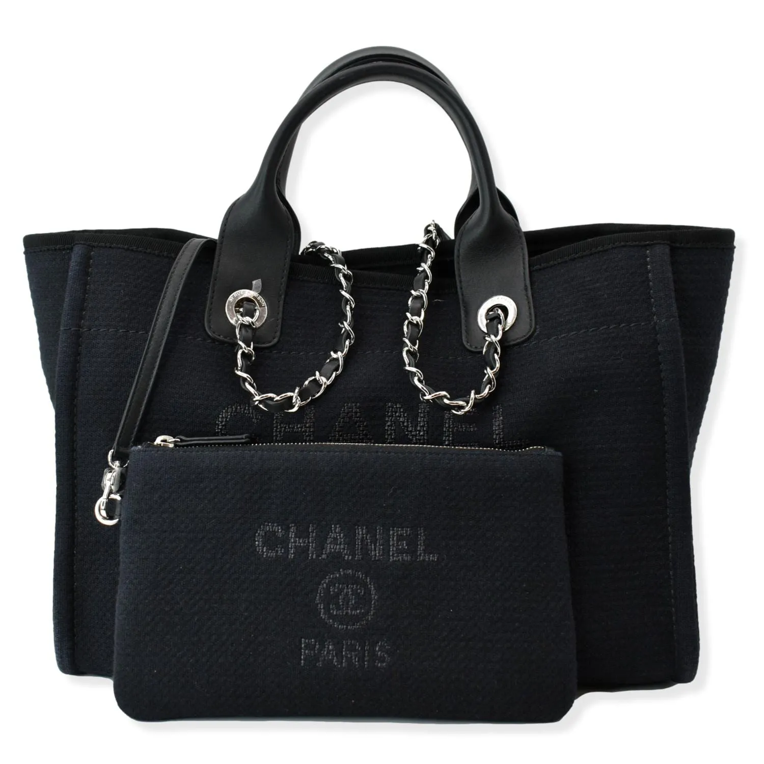 CHANEL Deauville Shopping Tote Bag Black