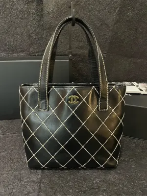 Chanel External Stitching Vivian's Bag Black Tote - Original Condition