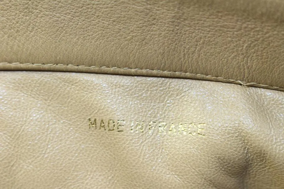 Chanel Jumbo Gold Chain Beige Lambskin Shopper Tote 58ck315s