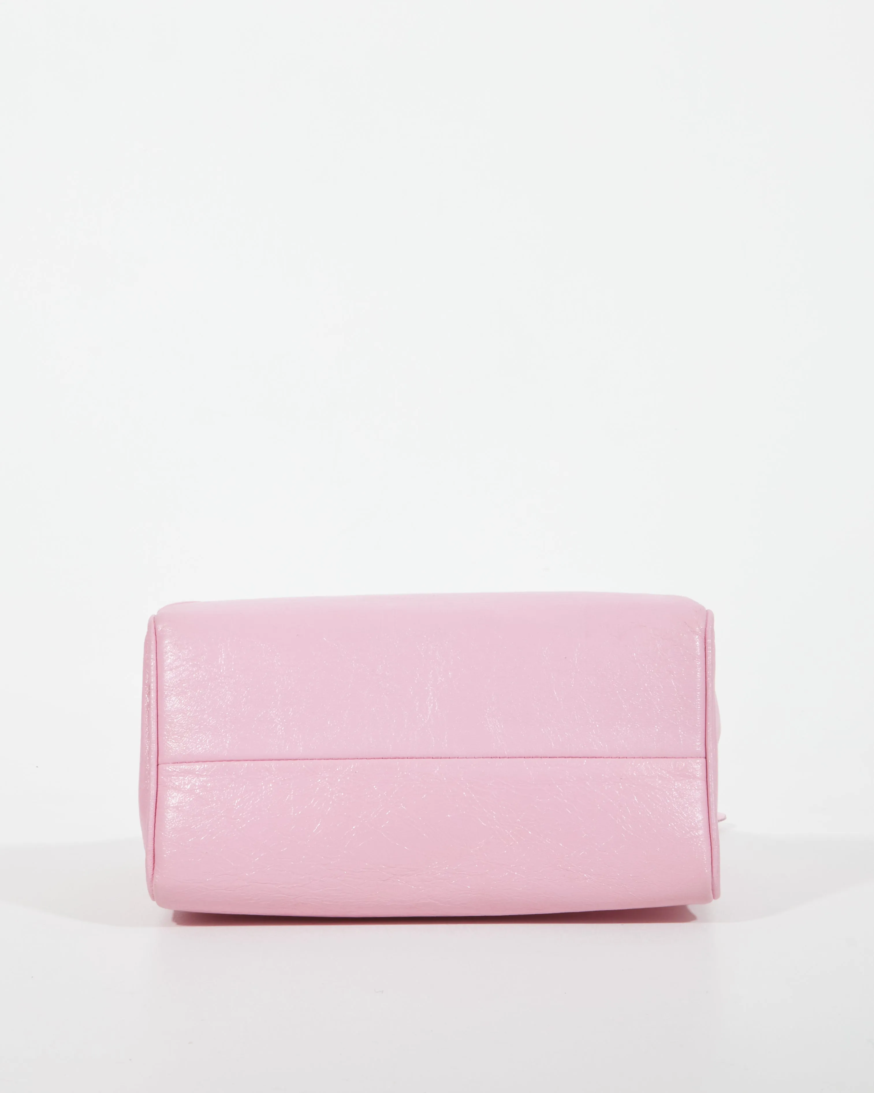 Chanel Pink Crinkled Leather 2003 Flower & Heart Shoulder Bag