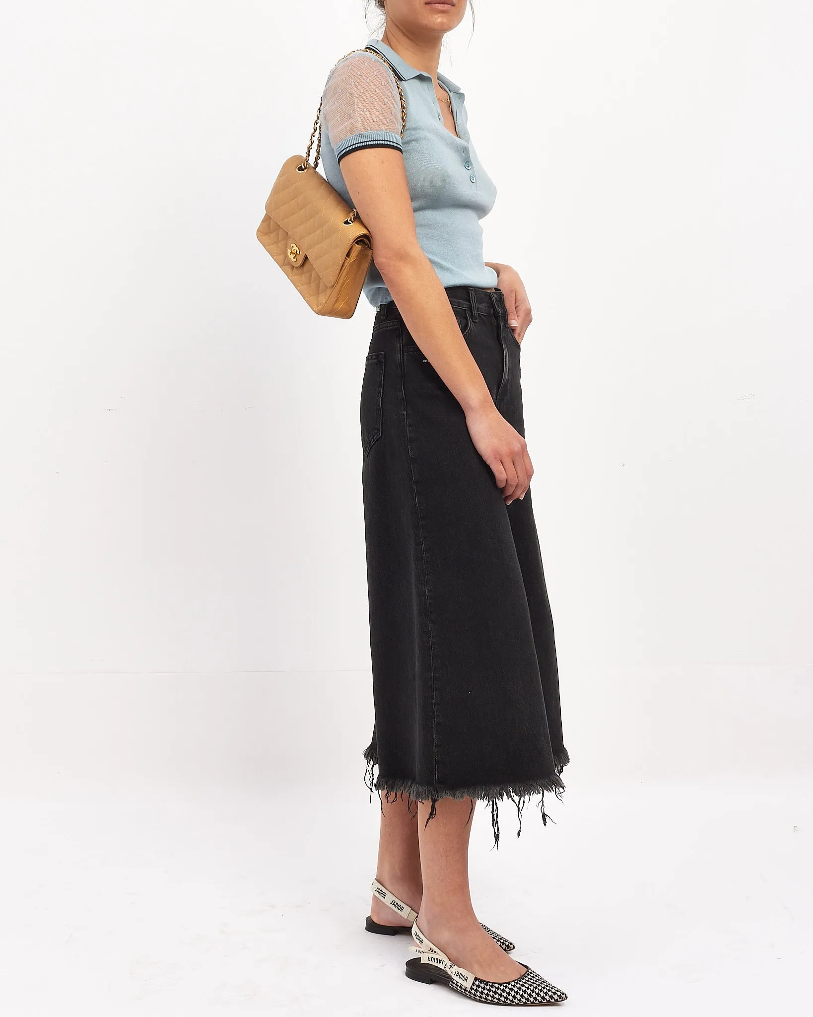 Chanel Vintage Beige Caviar Classic Double Flap Bag with Gold Hardware