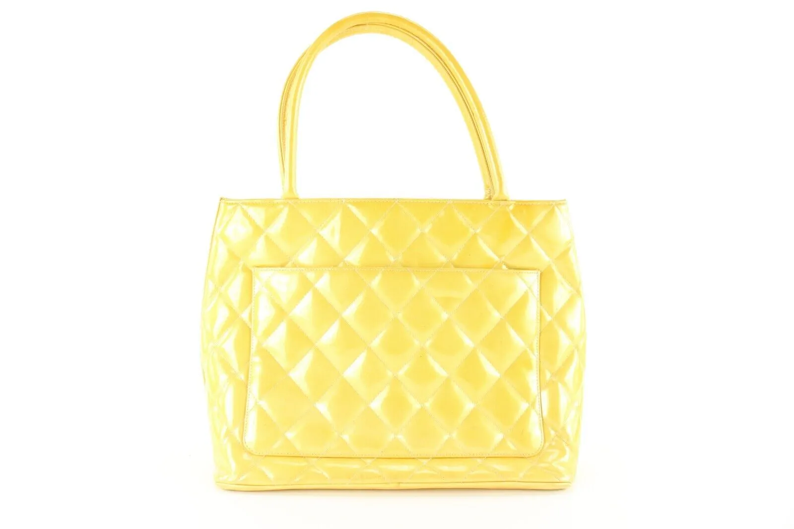 Chanel Yellow Quilted Patent Zip Tote Bag 1CK1108