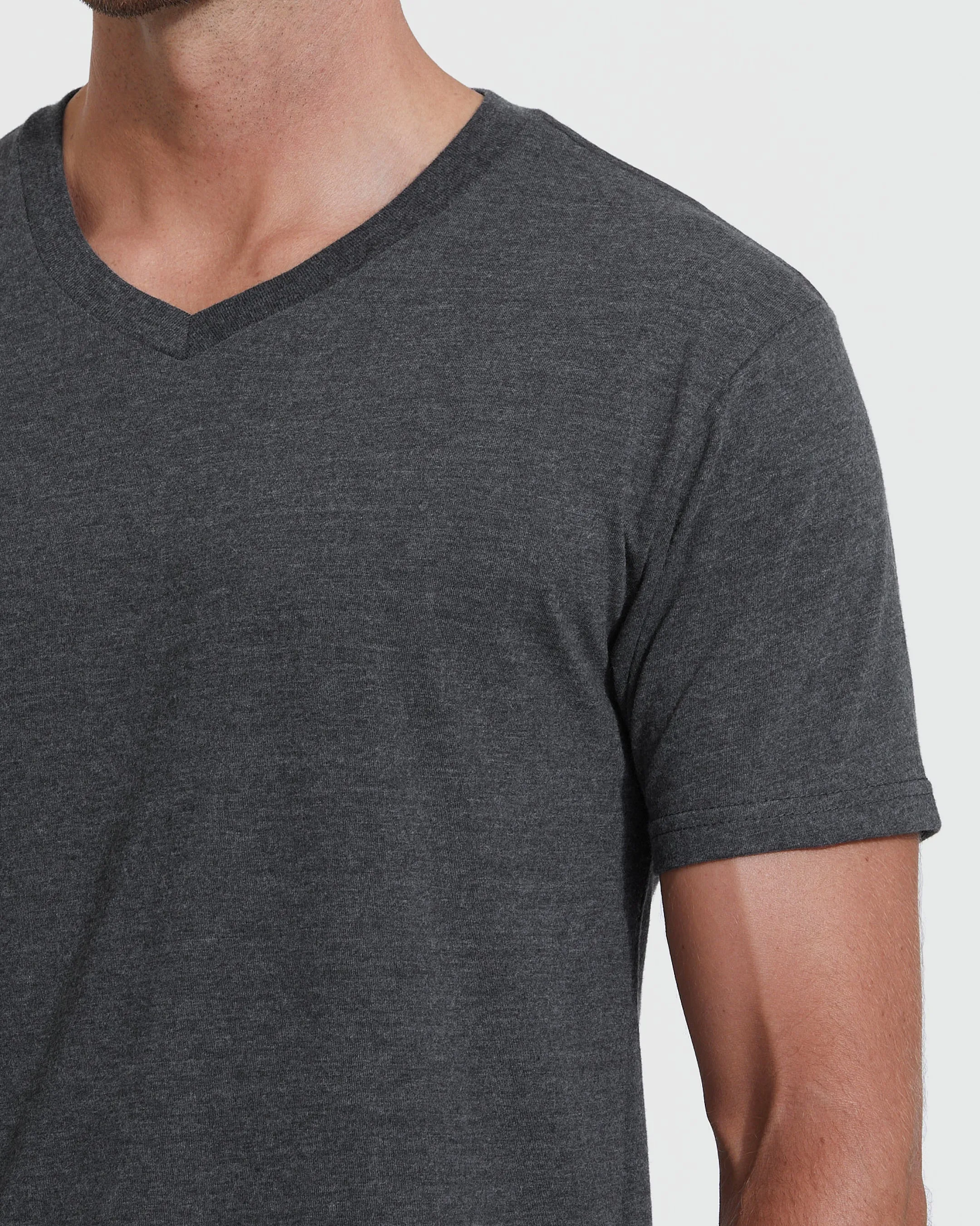 Charcoal Heather Gray V-Neck Tee