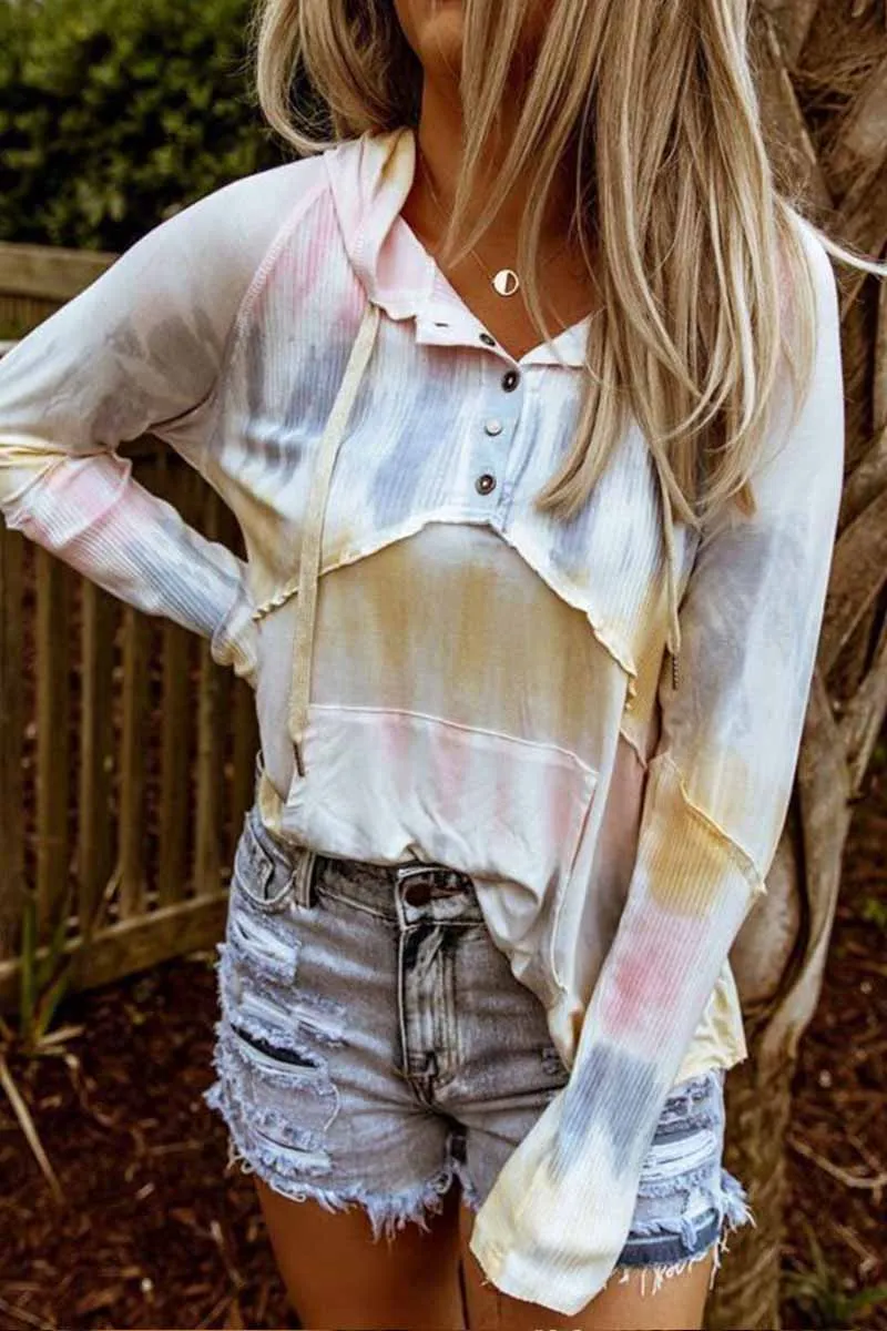Chicindress Cute Colorful Tie-dye Hoodie
