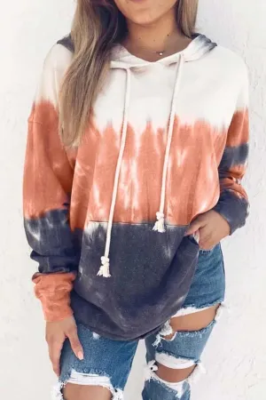 Chicindress Hooded Collar Tied Dyed Print Hoodie (3 Colors)