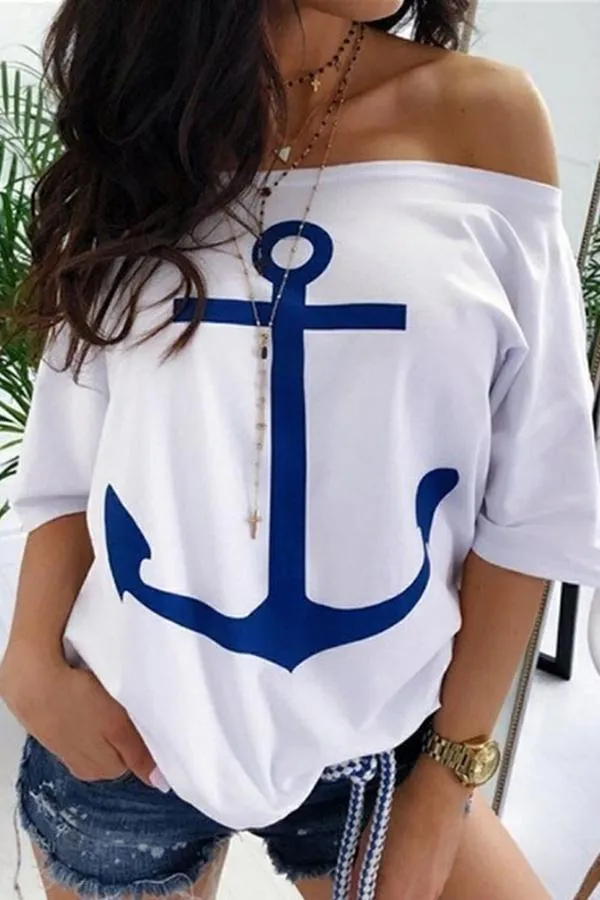 Chicindress Printed Off-Shoulder T-shirt