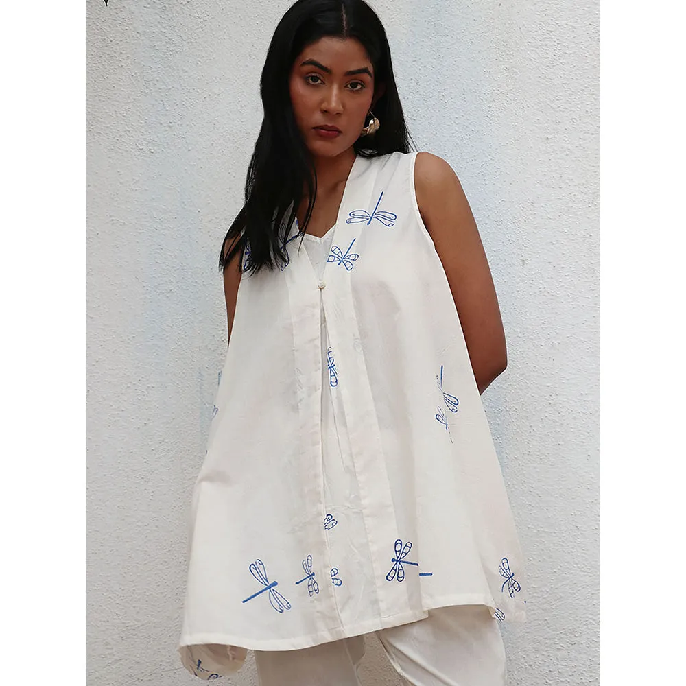 Chidiyaa Bogainvillea Soha Block Printed Cotton Tunic