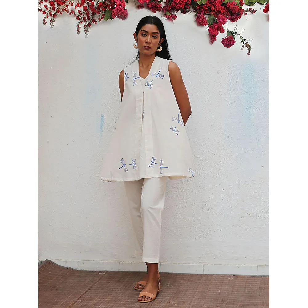 Chidiyaa Bogainvillea Soha Block Printed Cotton Tunic