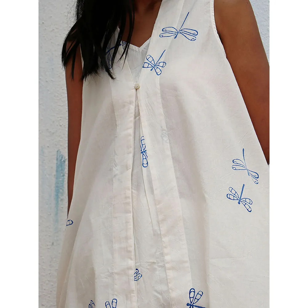Chidiyaa Bogainvillea Soha Block Printed Cotton Tunic