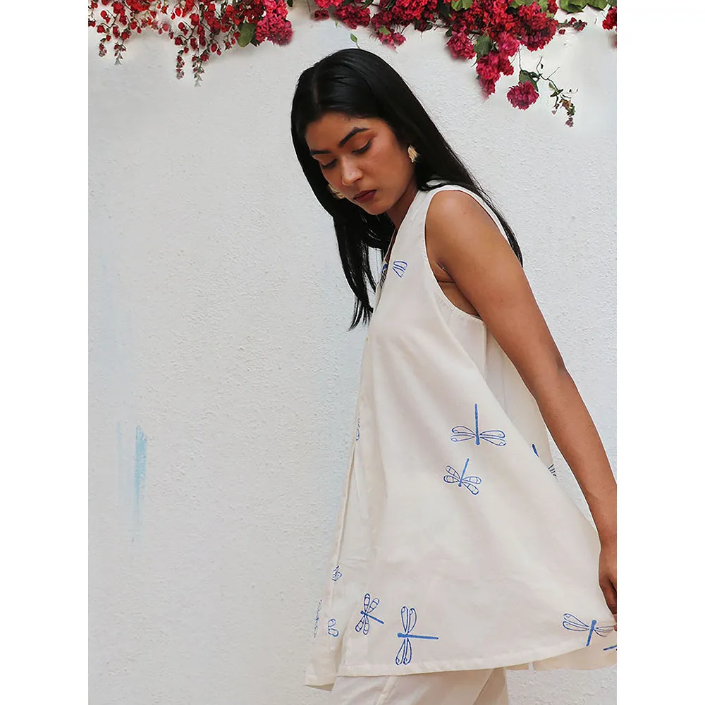 Chidiyaa Bogainvillea Soha Block Printed Cotton Tunic
