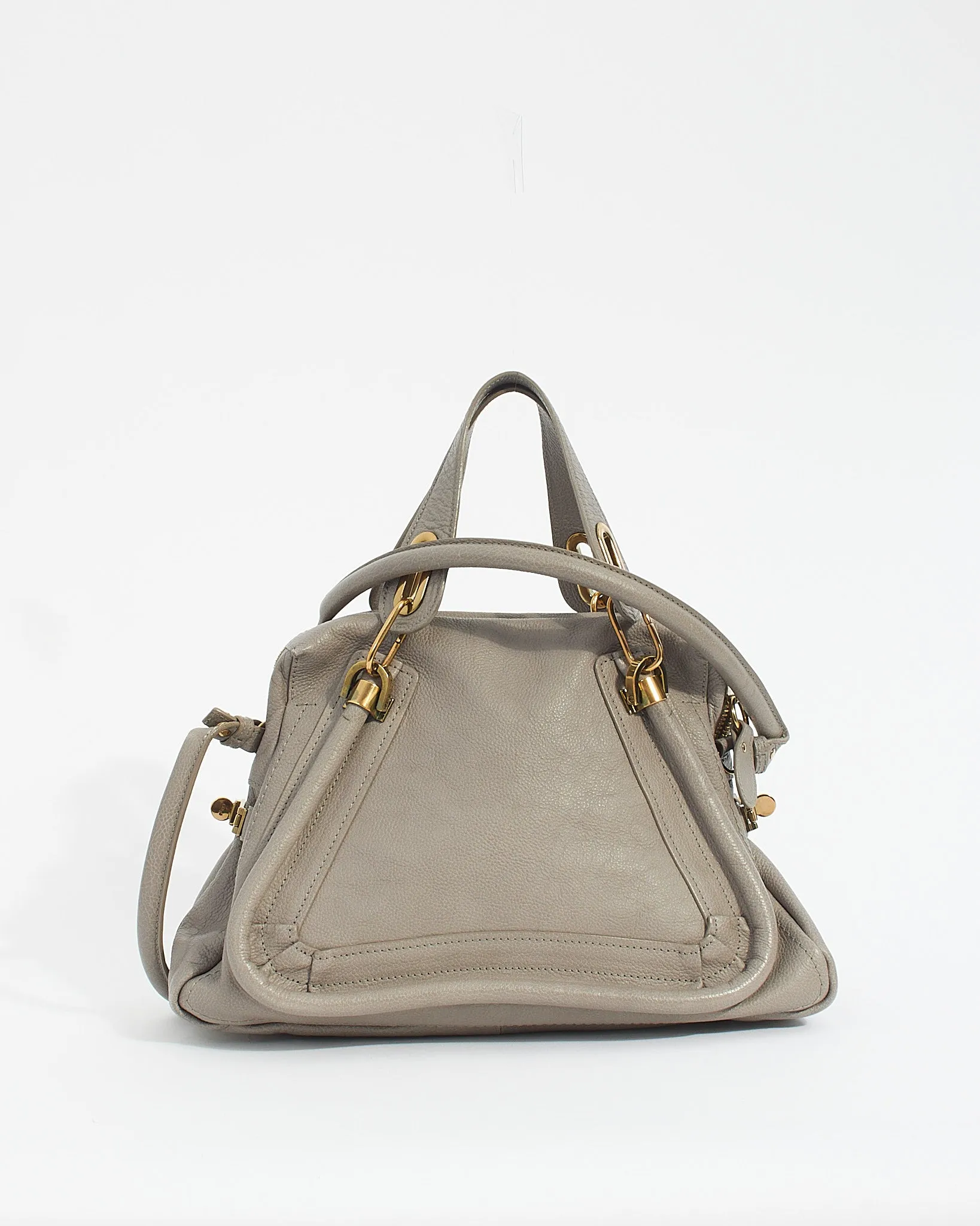 Chloé Grey Leather Medium Paraty Shoulder Bag