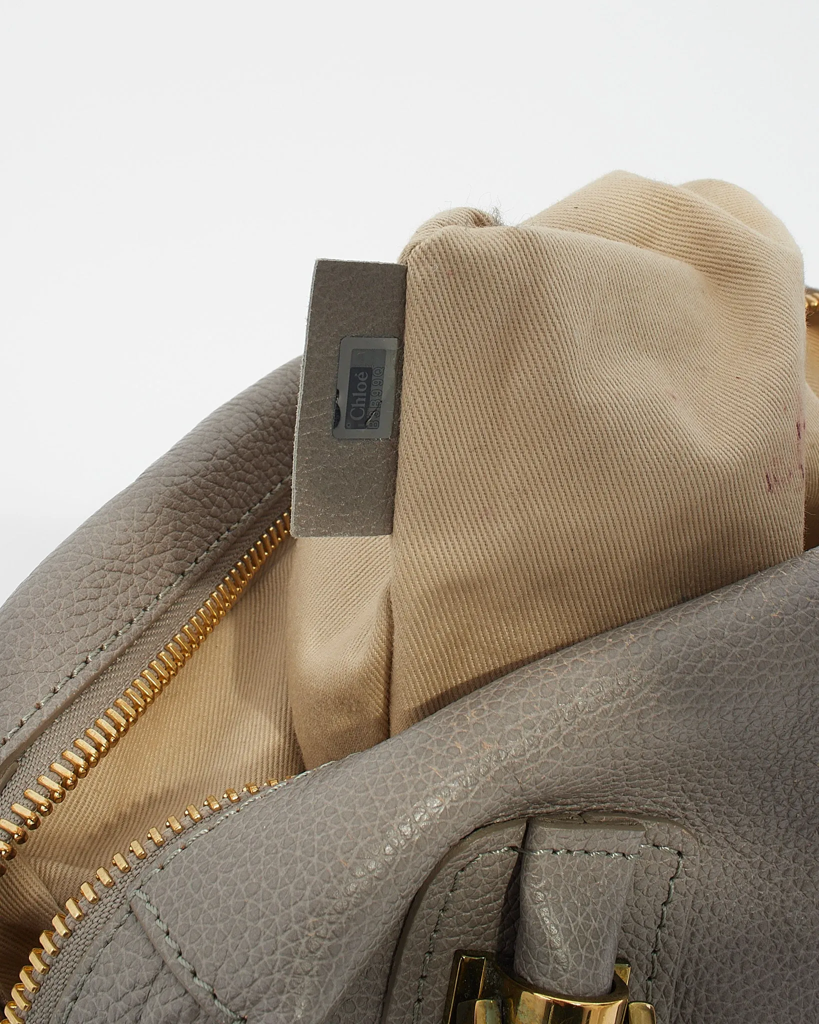 Chloé Grey Leather Medium Paraty Shoulder Bag