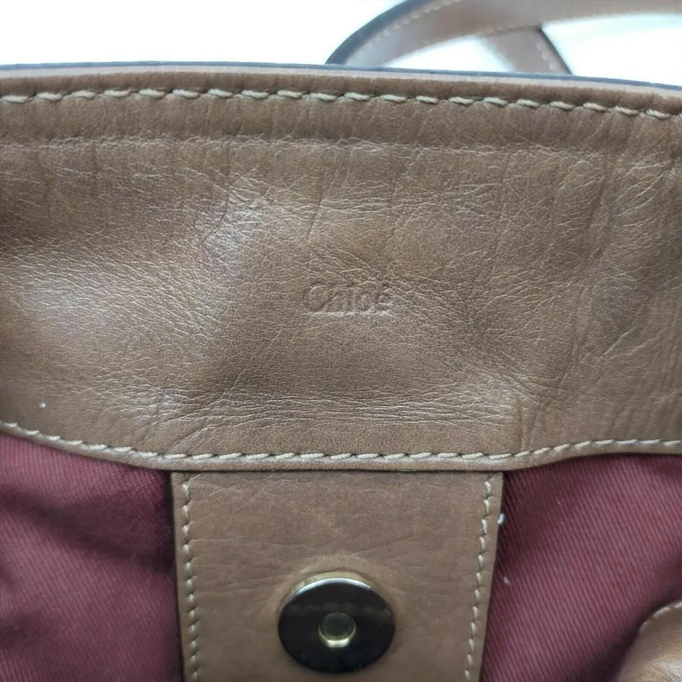 Chloe Brown Leather Victoria 2way Tote Bag  862109