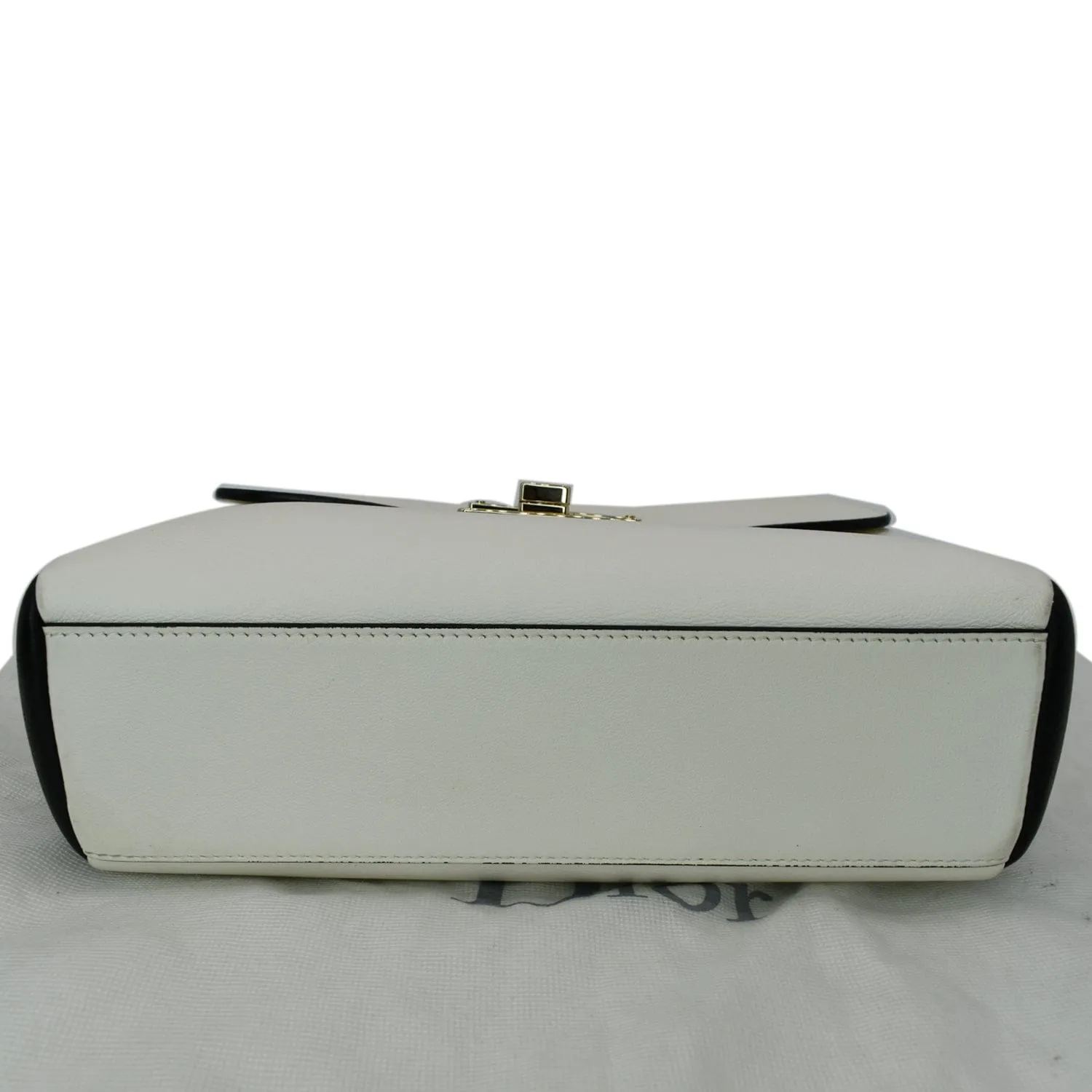 CHRISTIAN DIOR Diorling Medium Leather Shoulder Bag White/Black