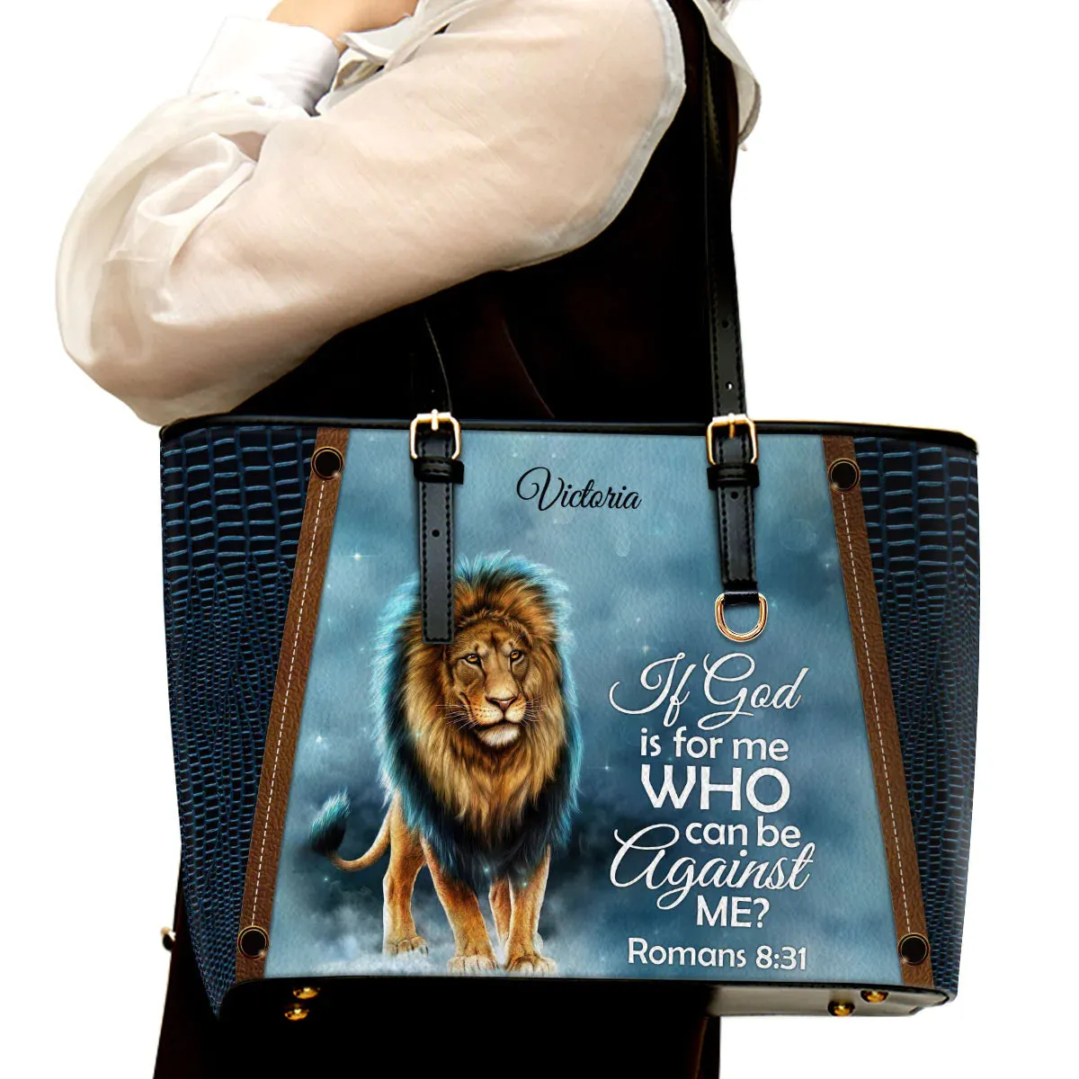 Christianart Designer Handbags, If God Is For Me Who Can Be Against Me Romans 8:31, Personalized Gifts, Gifts for Women.