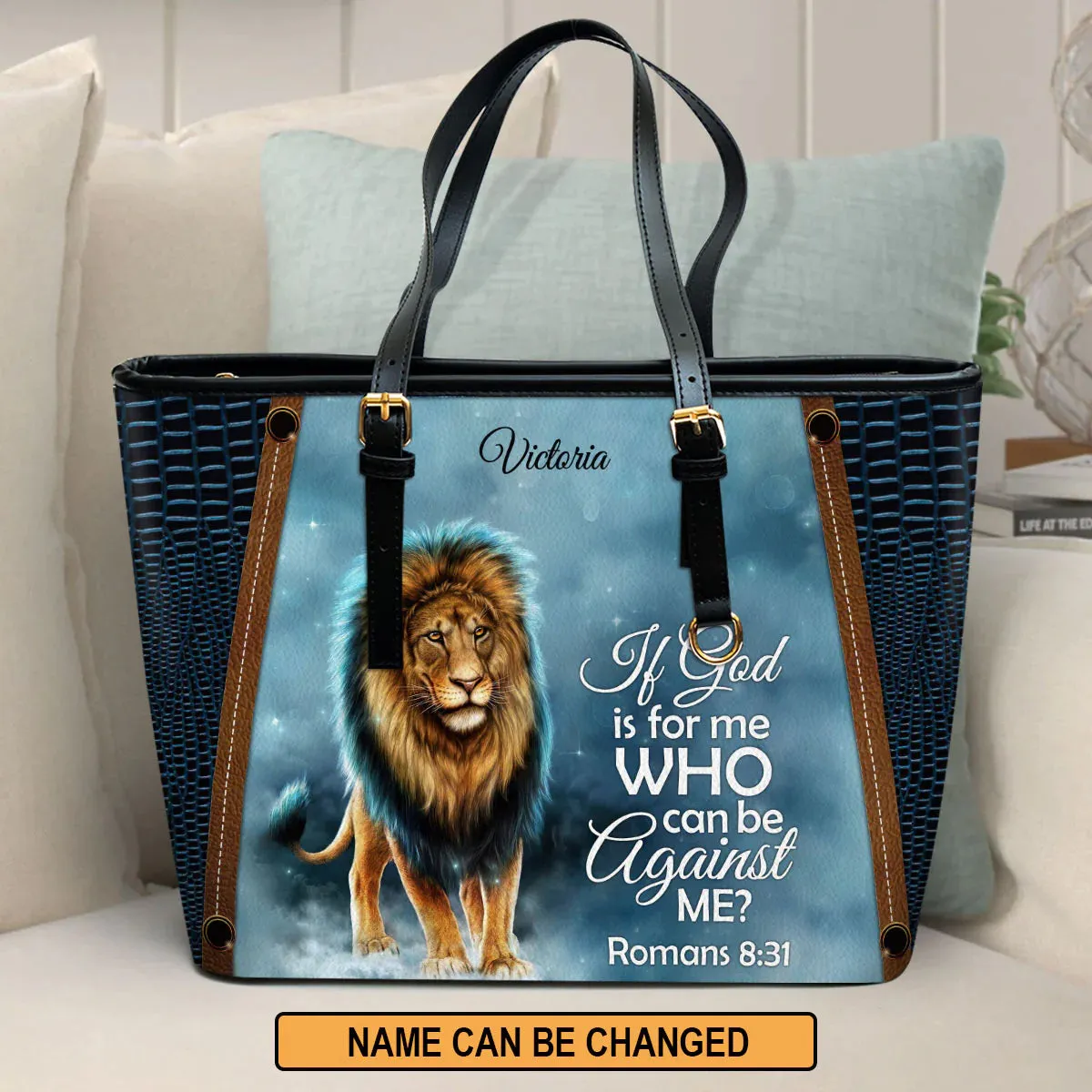 Christianart Designer Handbags, If God Is For Me Who Can Be Against Me Romans 8:31, Personalized Gifts, Gifts for Women.