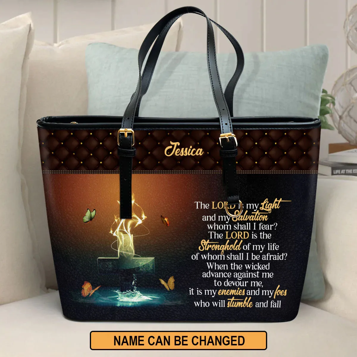 Christianart Designer Handbags, The Lord Is My Light And My Salvation, Personalized Gifts, Gifts for Women.