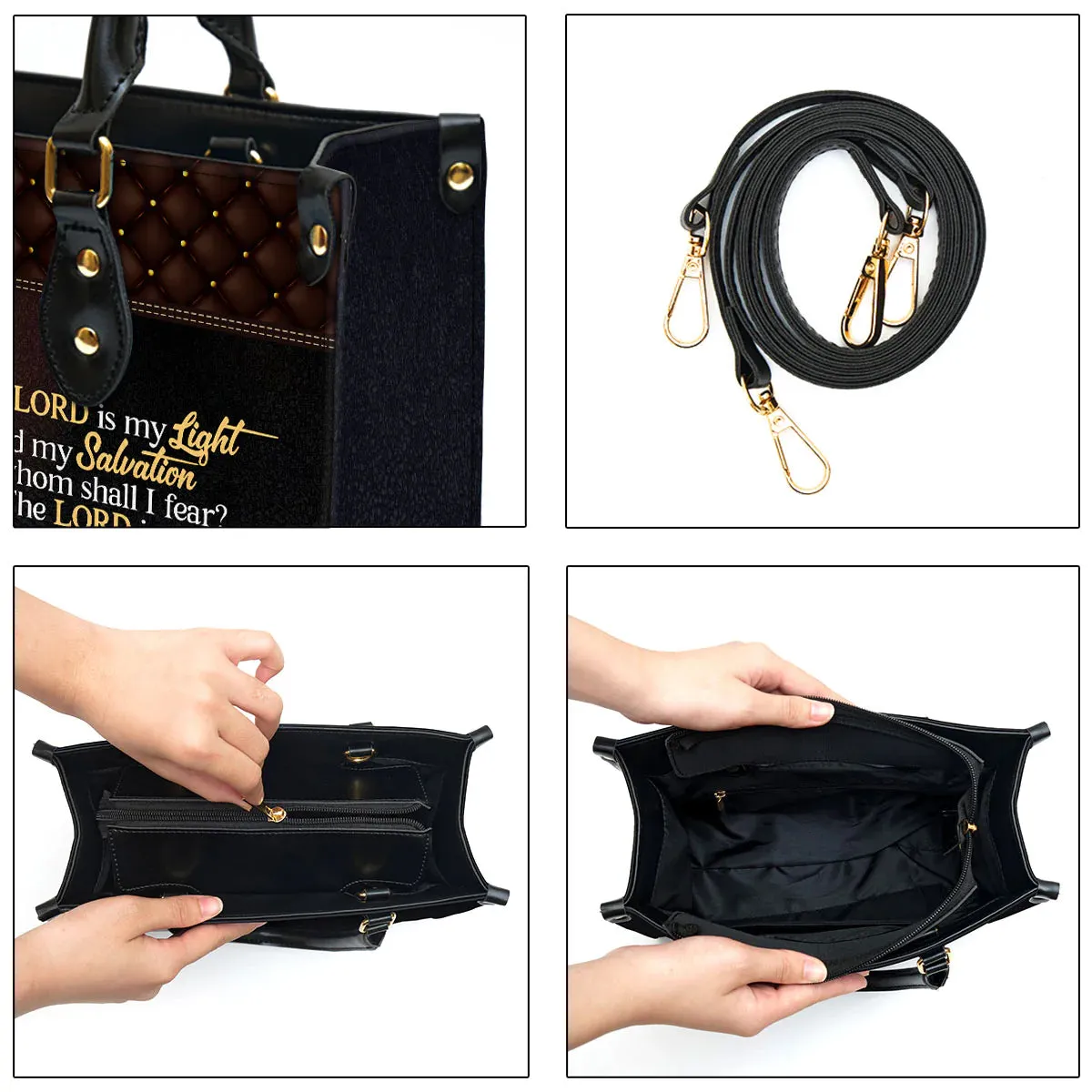 Christianart Designer Handbags, The Lord Is My Light And My Salvation, Personalized Gifts, Gifts for Women.