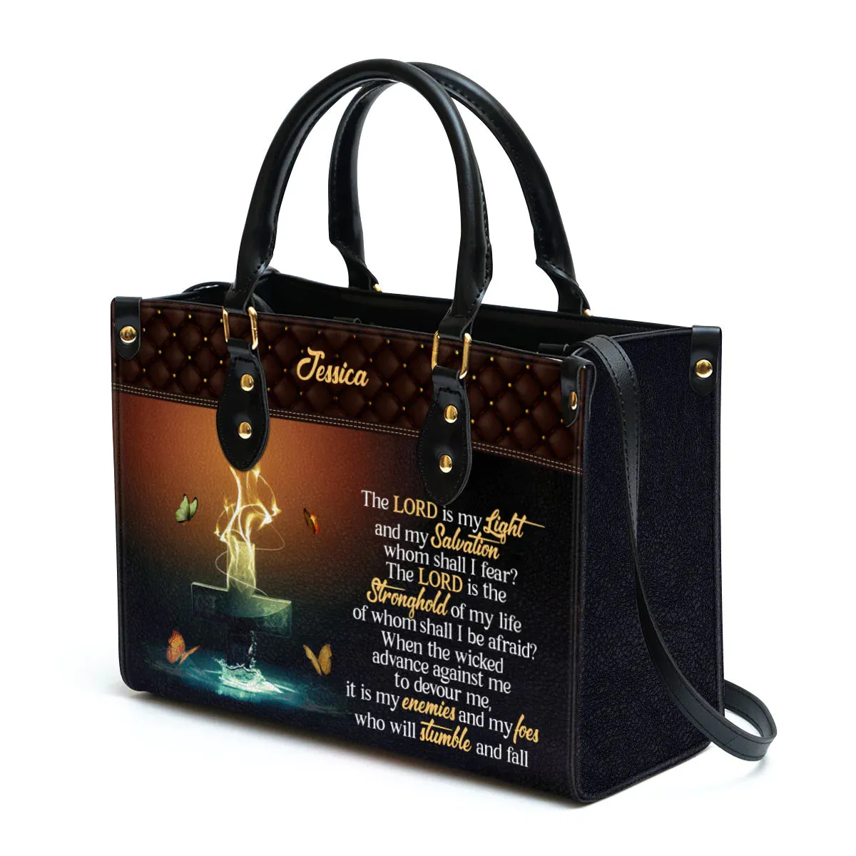 Christianart Designer Handbags, The Lord Is My Light And My Salvation, Personalized Gifts, Gifts for Women.