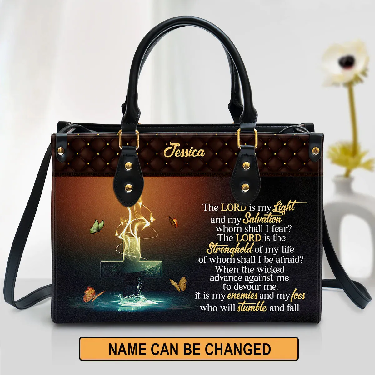 Christianart Designer Handbags, The Lord Is My Light And My Salvation, Personalized Gifts, Gifts for Women.
