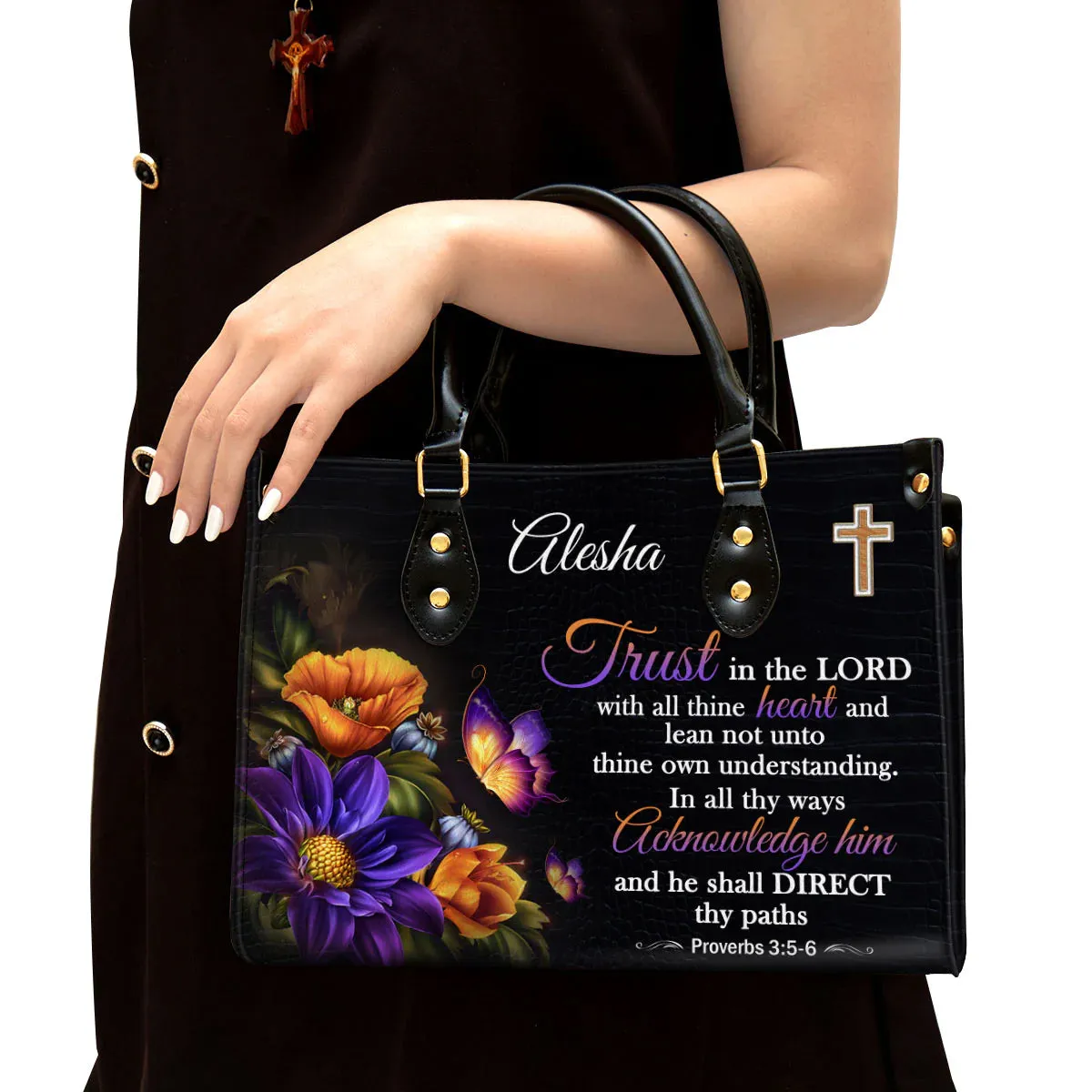 Christianart Designer Handbags, Trust In The Lord Proverbs 3:5-6, Personalized Gifts, Gifts for Women.