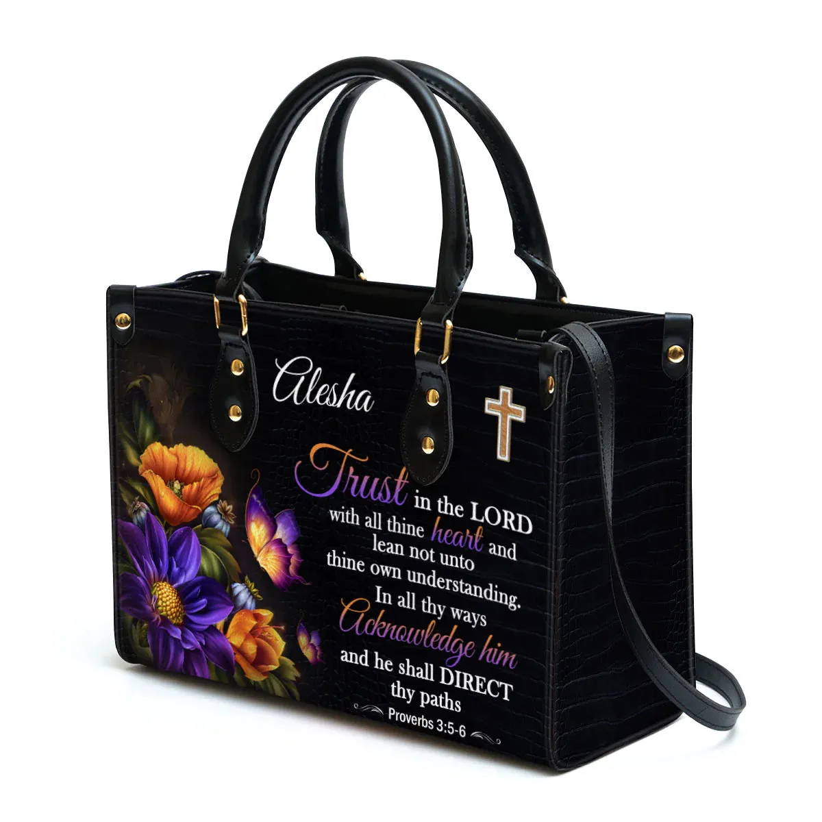 Christianart Designer Handbags, Trust In The Lord Proverbs 3:5-6, Personalized Gifts, Gifts for Women.