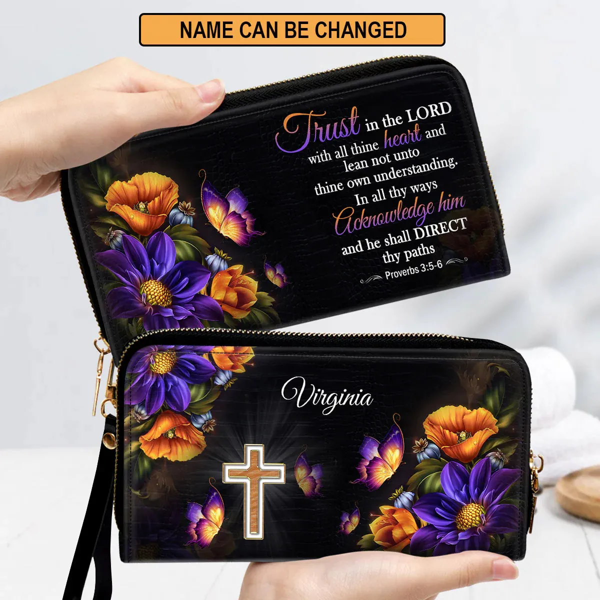 Christianart Designer Handbags, Trust In The Lord Proverbs 3:5-6, Personalized Gifts, Gifts for Women.